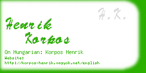 henrik korpos business card